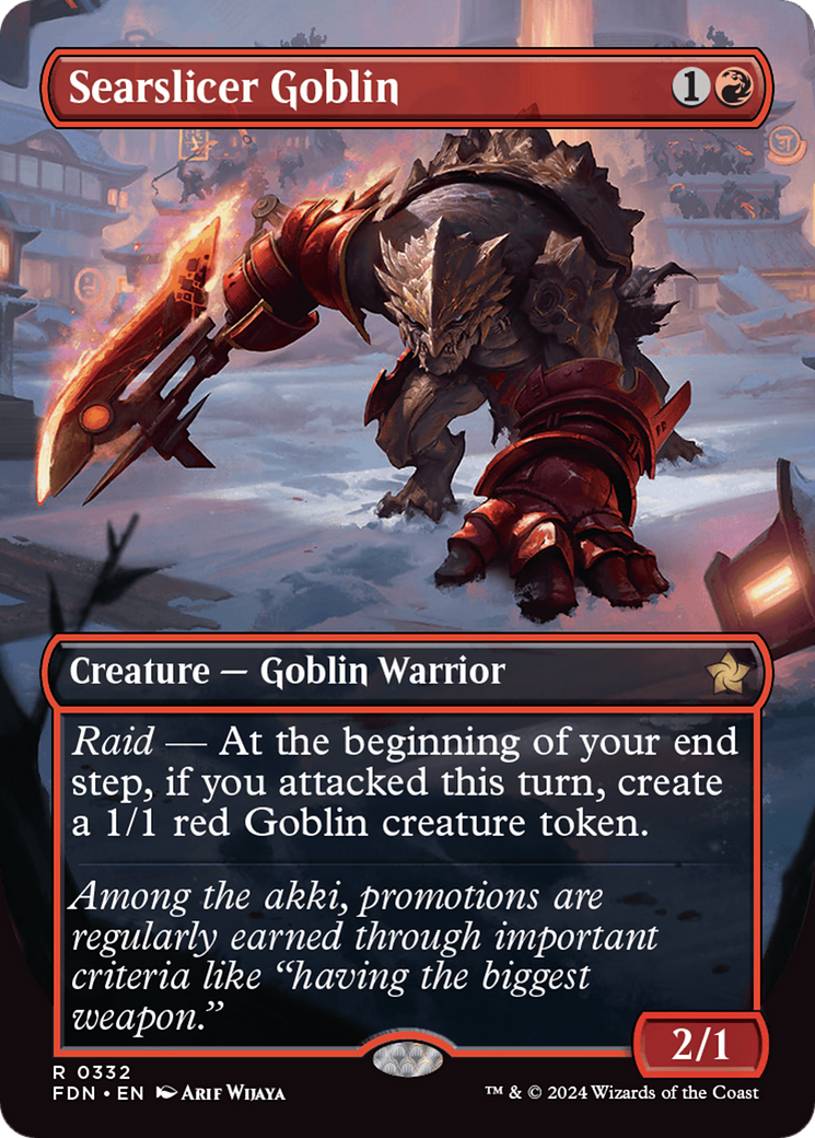 Searslicer Goblin (FDN-332) - Foundations (Borderless) Foil [Rare]