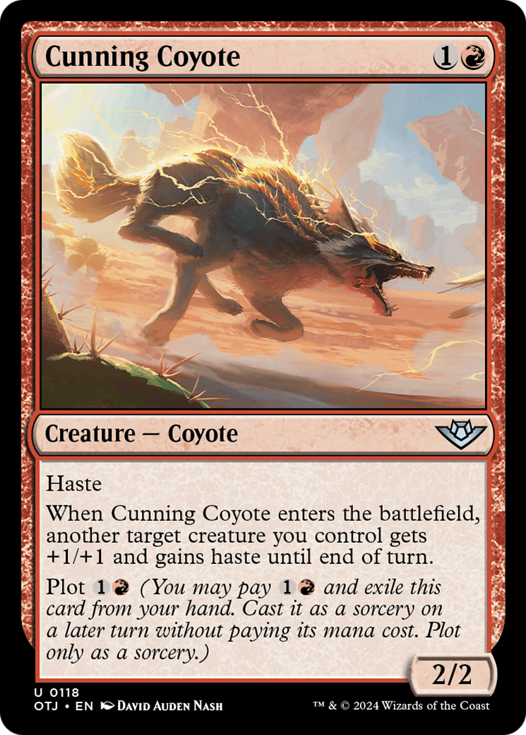 Cunning Coyote (OTJ-118) - Outlaws of Thunder Junction Foil [Uncommon]