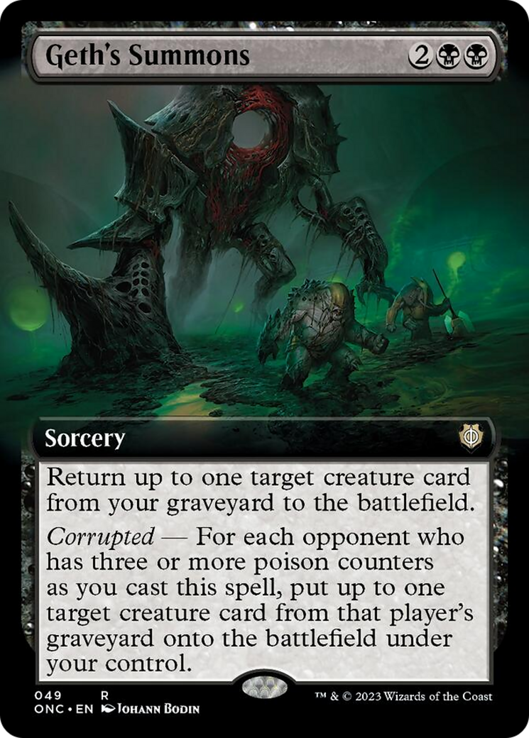 Geth's Summons (ONC-049) - Phyrexia: All Will Be One Commander: (Extended Art) [Rare]