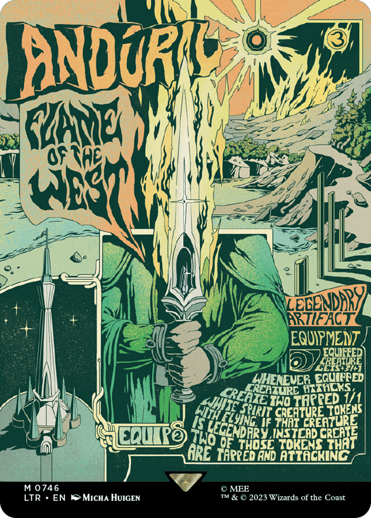 Andúril, Flame of the West (LTR-746) - The Lord of the Rings: Tales of Middle-earth (Borderless) Foil [Mythic]