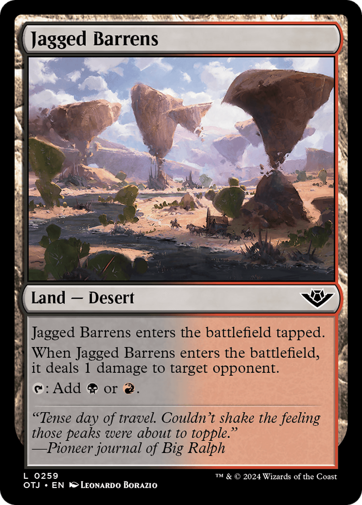 Jagged Barrens (OTJ-259) - Outlaws of Thunder Junction Foil [Common]