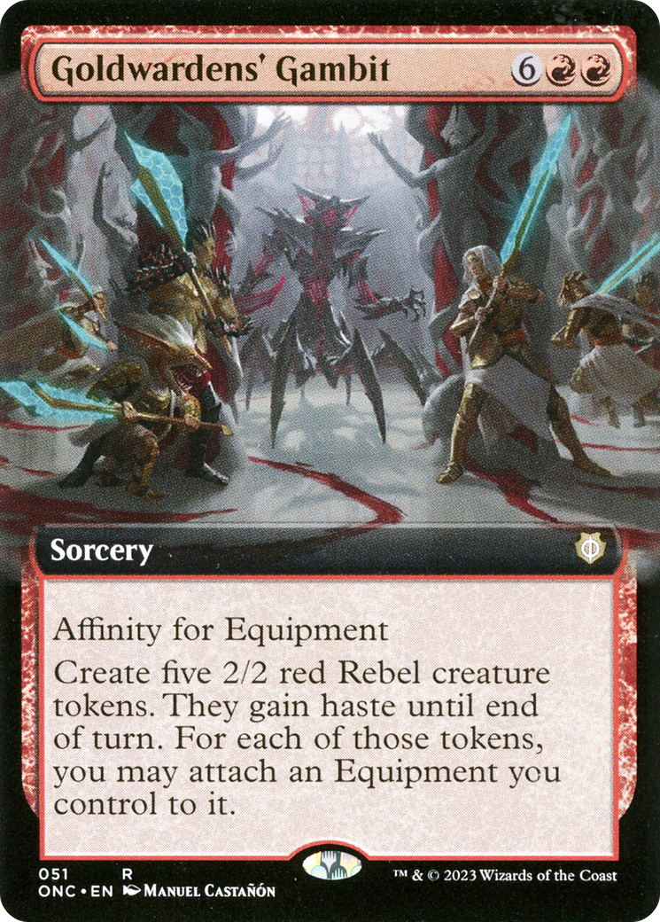 Goldwardens' Gambit (ONC-051) - Phyrexia: All Will Be One Commander: (Extended Art) [Rare]