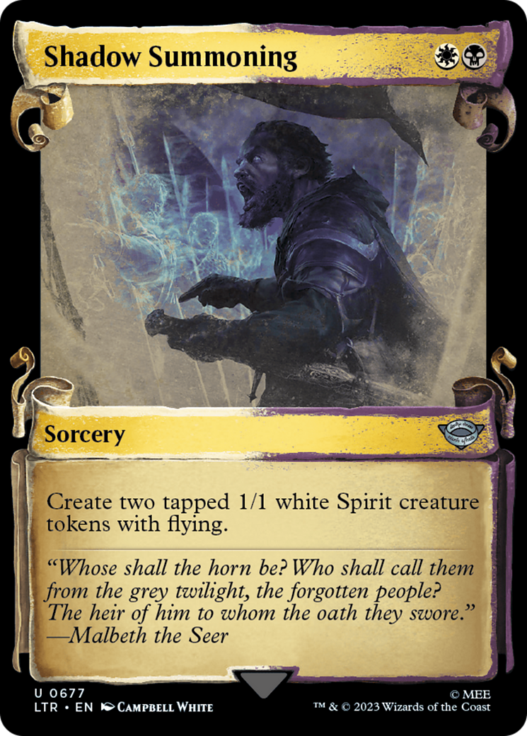 Shadow Summoning (LTR-677) - The Lord of the Rings: Tales of Middle-earth: (Showcase) Scroll Foil [Uncommon]