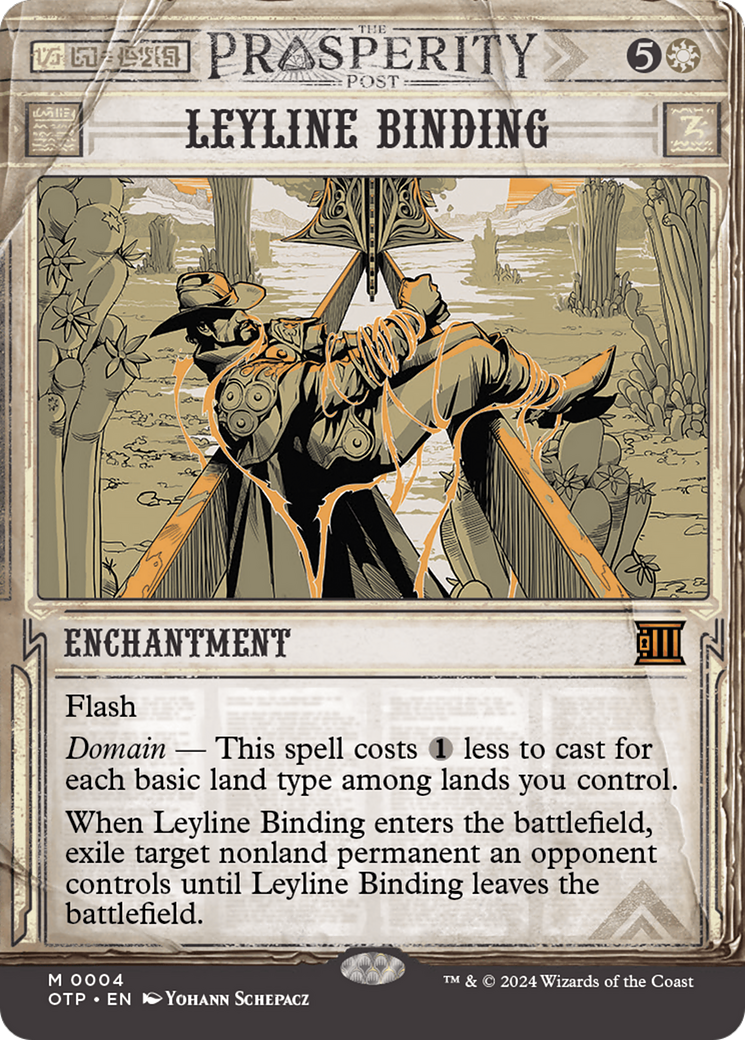 Leyline Binding (OTP-004) - Breaking News: (Showcase) (Borderless) [Mythic]