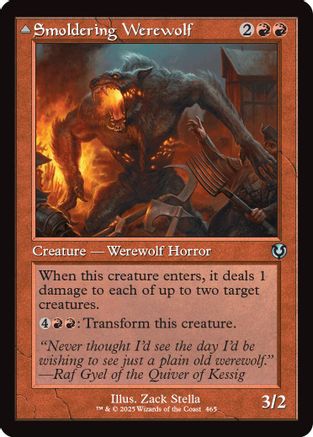 Smoldering Werewolf (Retro Frame) (INR-465) - Innistrad Remastered Foil [Uncommon]