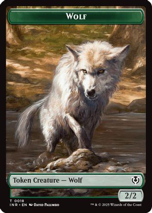 Wolf (0018) // Emblem - Arlinn, Embraces by the Moon Double-Sided Token (INR-18 // 23) - Innistrad Remastered [Token]