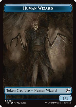 Human Wizard // Emblem - Jace, Unraveler of Secrets Double-Sided Token (INR-5 // 25) - Innistrad Remastered Foil [Token]