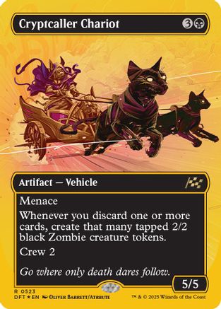 Cryptcaller Chariot (Borderless) (First-Place Foil) (DFT-523) - Aetherdrift Foil [Rare]