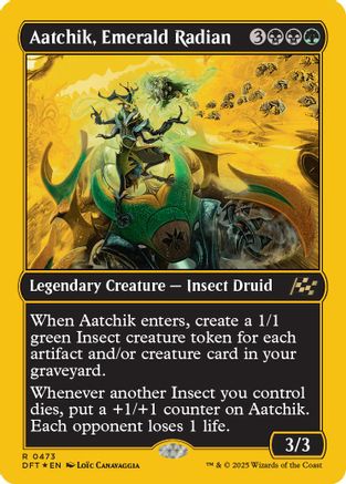 Aatchik, Emerald Radian (First-Place Foil) (DFT-473) - Aetherdrift Foil [Rare]