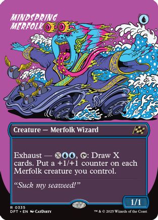 Mindspring Merfolk (Borderless) (DFT-335) - Aetherdrift Foil [Rare]