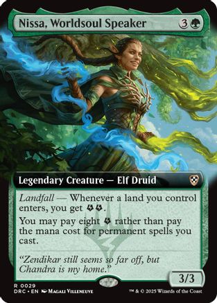 Nissa, Worldsoul Speaker (Extended Art) (DRC-029) - Commander: Aetherdrift [Rare]