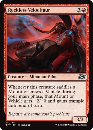 Reckless Velocitaur (DFT-144) - Aetherdrift Foil [Uncommon]