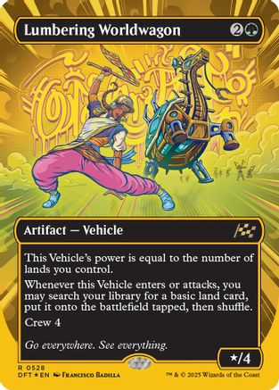 Lumbering Worldwagon (Borderless) (First-Place Foil) (DFT-528) - Aetherdrift Foil [Rare]