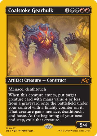 Coalstoke Gearhulk (First-Place Foil) (DFT-477) - Aetherdrift Foil [Mythic]