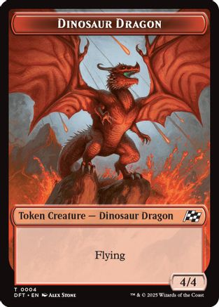 Dinosaur Dragon // Treasure Double-Sided Token (DFT-4 // 11) - Aetherdrift [Token]