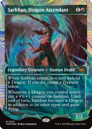 Sarkhan, Dragon Ascendant (Halo Foil) (TDM-413) - Tarkir: Dragonstorm Foil [Mythic]
