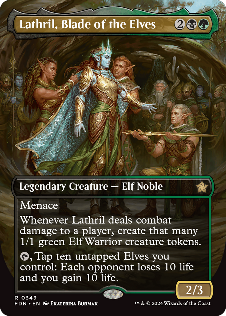 Lathril, Blade of the Elves (FDN-349) - Foundations (Borderless) Foil [Rare]