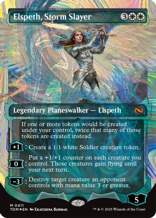 Elspeth, Storm Slayer (Showcase) (Halo Foil) (TDM-411) - Tarkir: Dragonstorm Foil [Mythic]