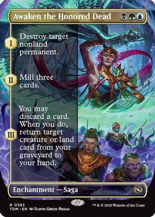 Awaken the Honored Dead (Borderless) (TDM-383) - Tarkir: Dragonstorm Foil [Rare]