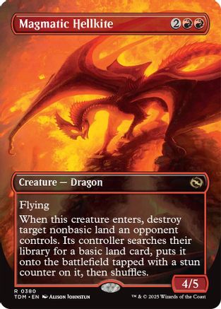 Magmatic Hellkite (Borderless) (TDM-380) - Tarkir: Dragonstorm [Rare]