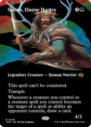 Surrak, Elusive Hunter (Borderless) (TDM-350) - Tarkir: Dragonstorm Foil [Rare]