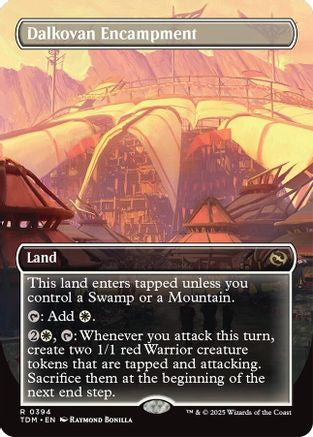 Dalkovan Encampment (Borderless) (TDM-394) - Tarkir: Dragonstorm Foil [Rare]