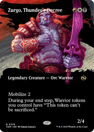 Zurgo, Thunder's Decree (Borderless) (TDM-376) - Tarkir: Dragonstorm [Rare]