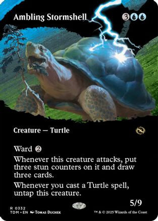 Ambling Stormshell (Borderless) (TDM-332) - Tarkir: Dragonstorm Foil [Rare]