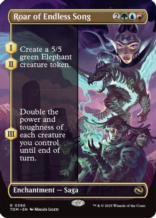 Roar of Endless Song (Borderless) (TDM-390) - Tarkir: Dragonstorm Foil [Rare]