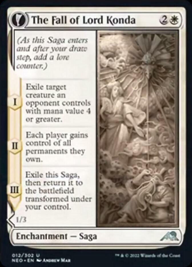 The Fall of Lord Konda // Fragment of Konda (NEO-012) - Kamigawa: Neon Dynasty: (fandfc) [Uncommon]
