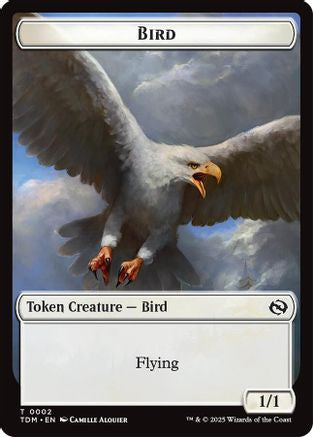 Bird // Monk Double-Sided Token (TDM-2 // 3) - Tarkir: Dragonstorm Foil [Token]