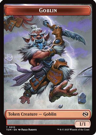 Goblin // Warrior Double-Sided Token (TDM-12 // 13) - Tarkir: Dragonstorm Foil [Token]