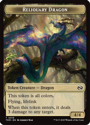 Reliquary Dragon // Dragon (0011) Double-Sided Token (TDM-15 // 11) - Tarkir: Dragonstorm Foil [Token]