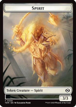 Spirit (0008) // Spirit (0009) Double-Sided Token (TDM-8 // 9) - Tarkir: Dragonstorm Foil [Token]