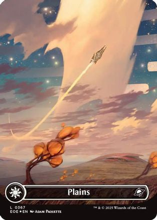 Plains (0367) (Borderless) (Galaxy Foil) (EOE-367) - Edge of Eternities Foil [Land]