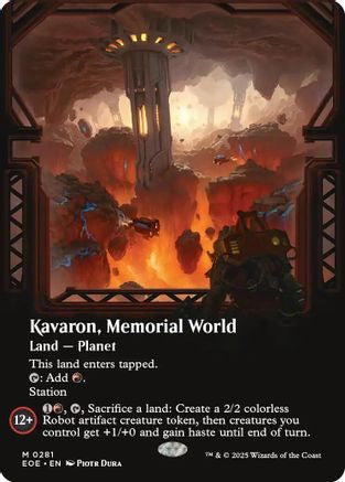 Kavaron, Memorial world (Borderless) (EOE-281) - Edge of Eternities Foil [Mythic]