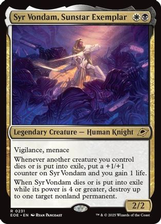 Syr Vondam, Sunstar Exemplar (EOE-231) - Edge of Eternities Foil [Rare]