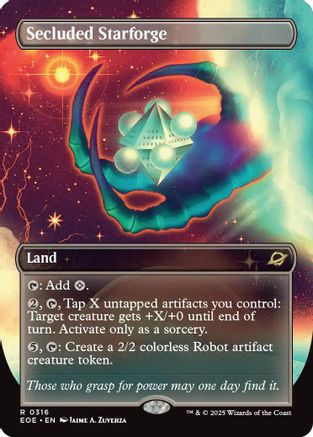 Secluded Starforge (Borderless) (EOE-316) - Edge of Eternities Foil [Rare]