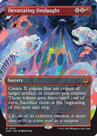 Devastating Onslaught (Borderless) (EOE-308) - Edge of Eternities Foil [Mythic]