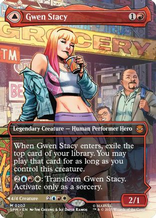 Gwen Stacy (0202) (Borderless) (SPM-202) - Marvel's Spider-Man Foil [Mythic]