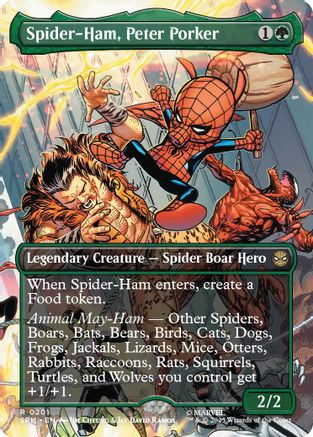 Spider-Ham, Peter Porker (Borderless) (SPM-201) - Marvel's Spider-Man Foil [Rare]