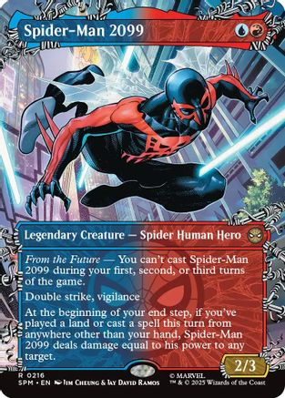 Spider-Man 2099 (0216) (Borderless) (SPM-216) - Marvel's Spider-Man Foil [Rare]