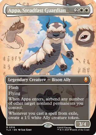 Appa, Steadfast Guardian (Borderless) (TLA-316) - Avatar: The Last Airbender Foil [Mythic]
