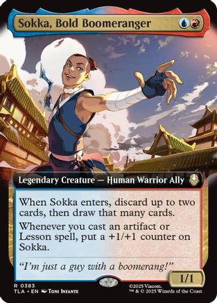 Sokka, Bold Boomeranger (Extended Art) (TLA-383) - Avatar: The Last Airbender [Rare]