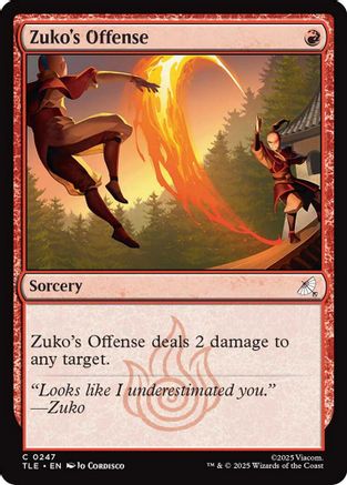 Zuko's Offense (TLE-247) - Avatar: The Last Airbender: Eternal-Legal Foil [Common]