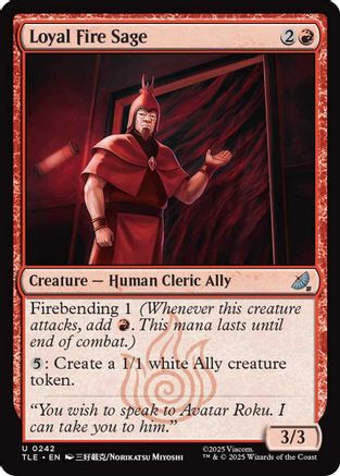 Loyal Fire Sage (TLE-242) - Avatar: The Last Airbender: Eternal-Legal Foil [Uncommon]