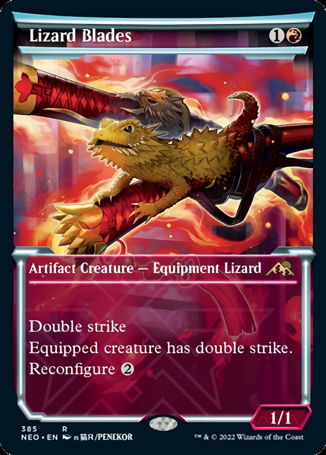 Lizard Blades (NEO-385) - Kamigawa: Neon Dynasty: (Showcase) [Rare]