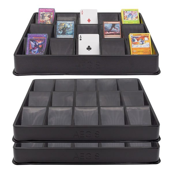 Trading Card Sorting Trays (3-Pack, 15-Slot)