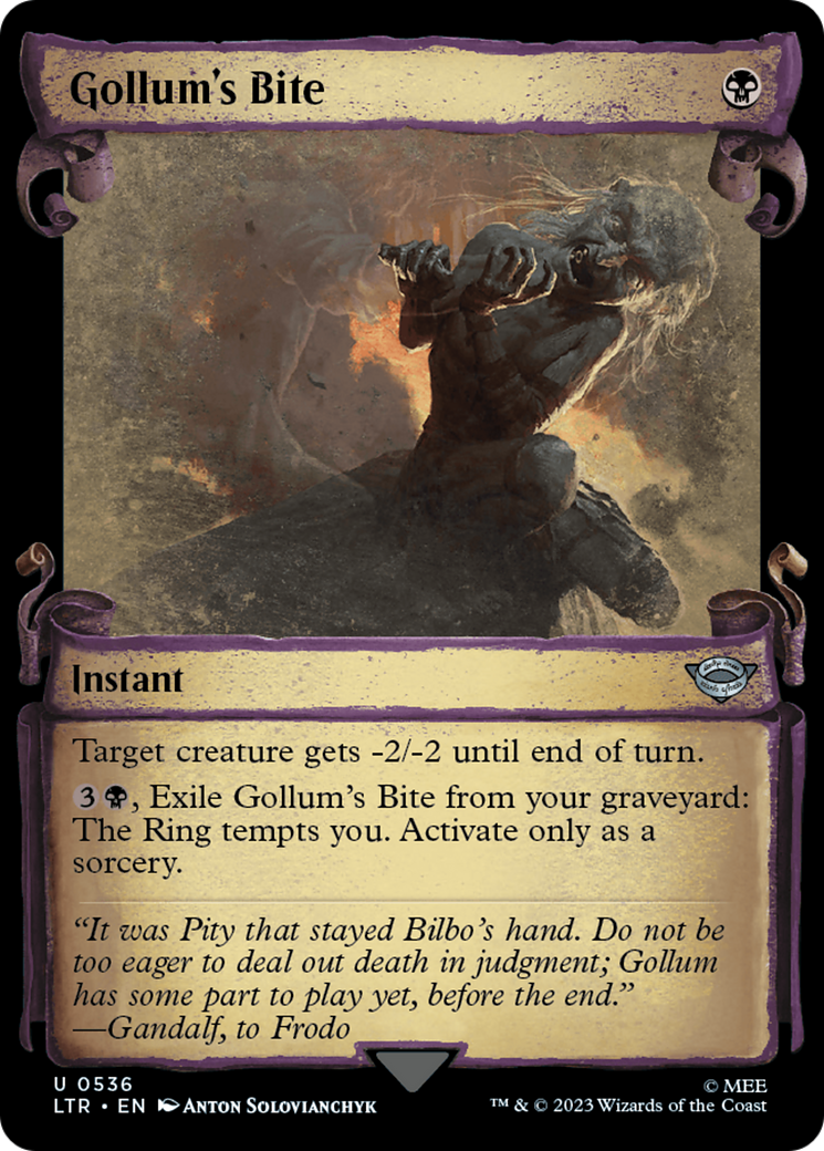 Gollum's Bite (LTR-536) - The Lord of the Rings: Tales of Middle-earth: (Showcase) Scroll Foil [Uncommon]