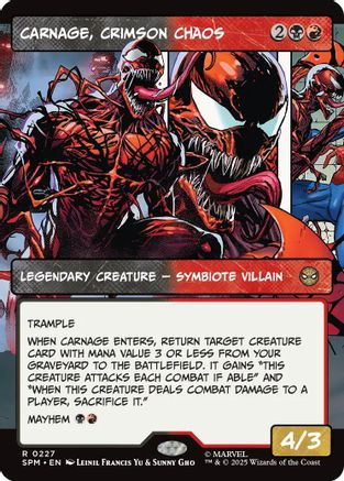 Carnage, Crimson Chaos (Borderless) (SPM-227) - Marvel's Spider-Man Foil [Rare]